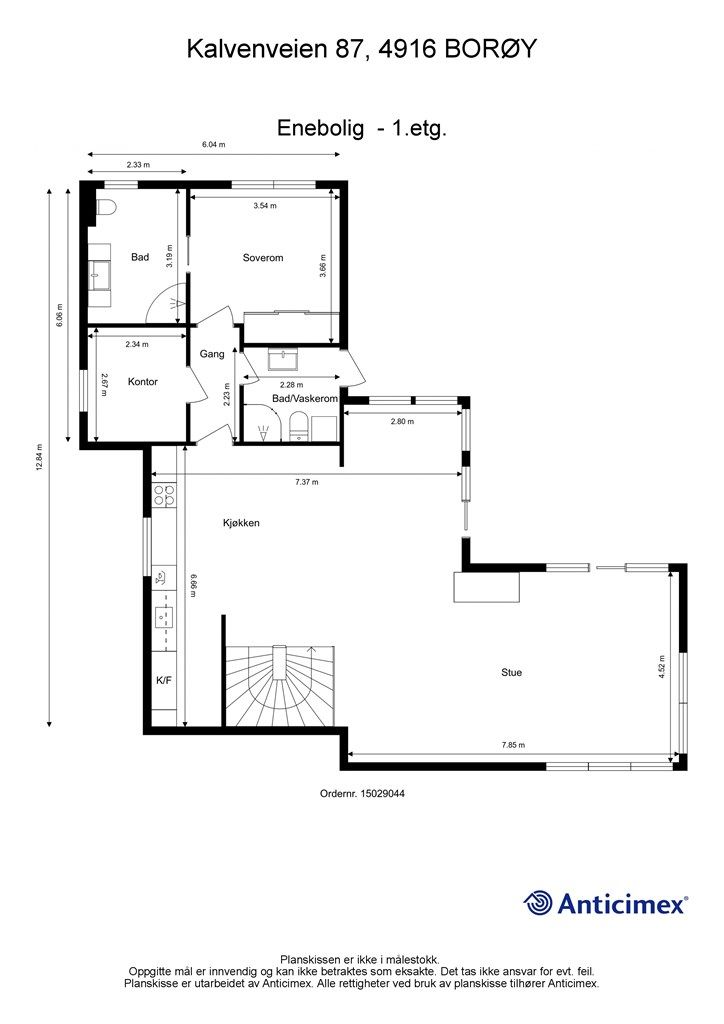Plantegning 2. etasje / hovedetasje