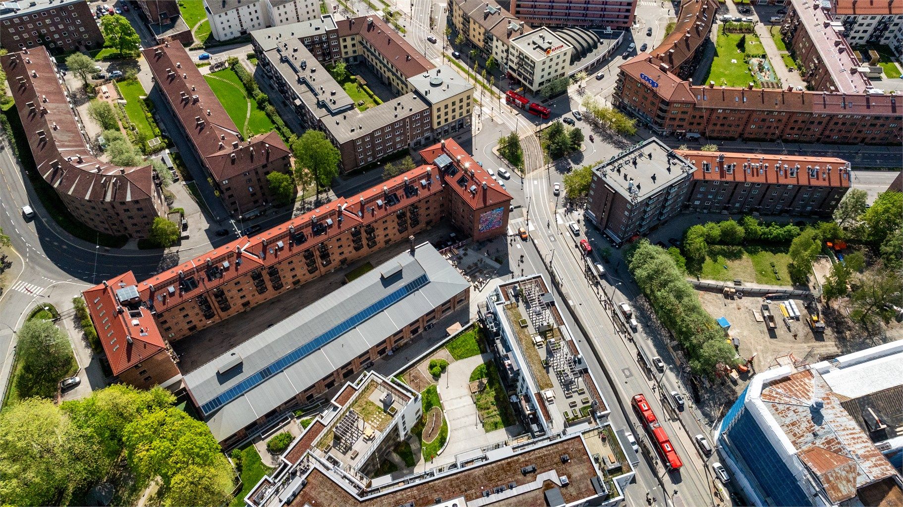 Sett fra fugleperspektiv er det enkelt å forstå at Carl Berner er et knutepunkt i byen!