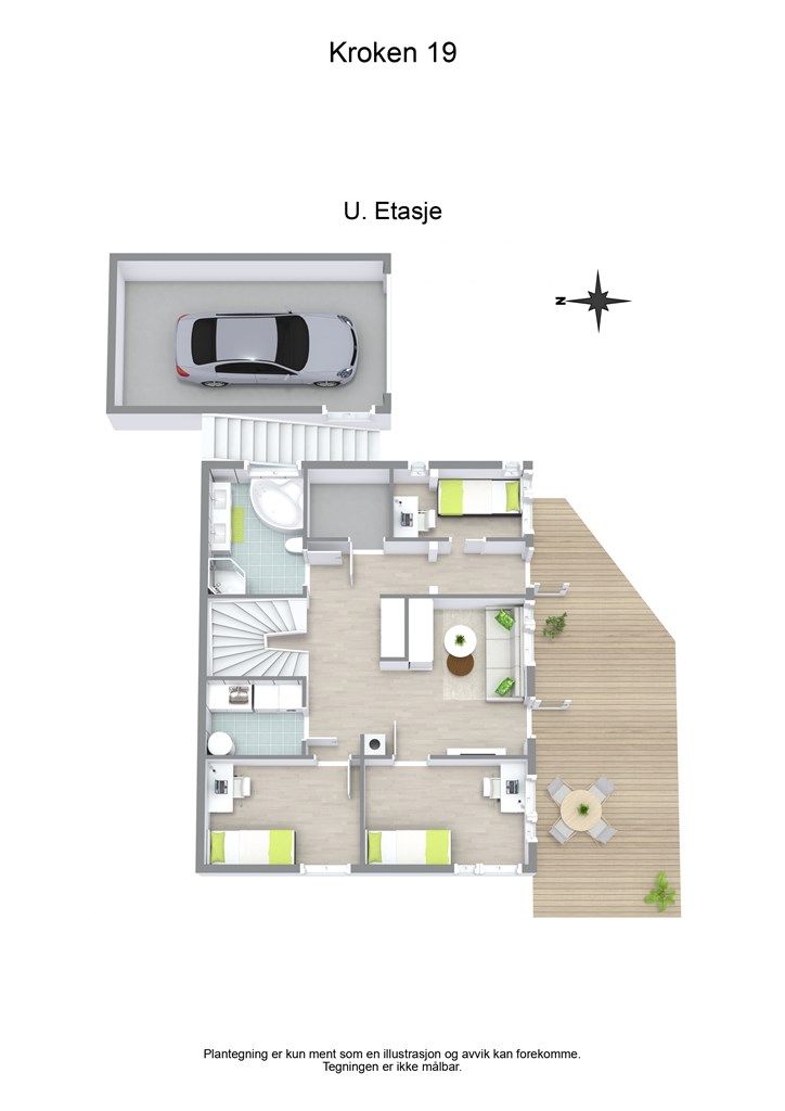 3 D plantegning underetasje