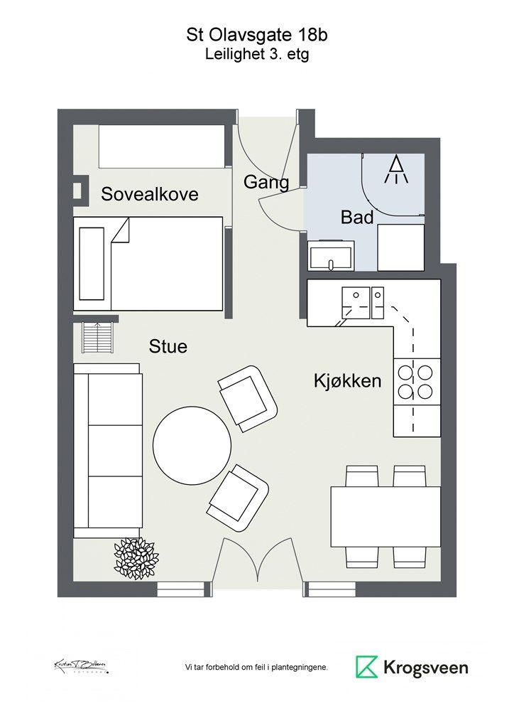 St Olavsgate 18b - 2D - Leilighet 3