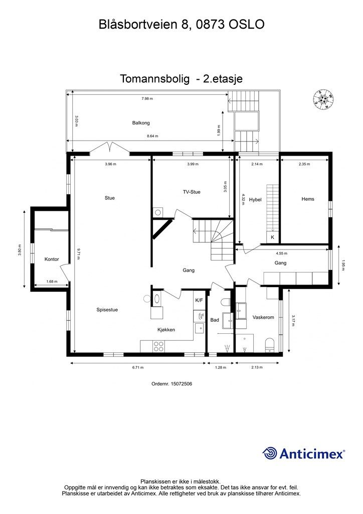Plantegning, 2. etasje.