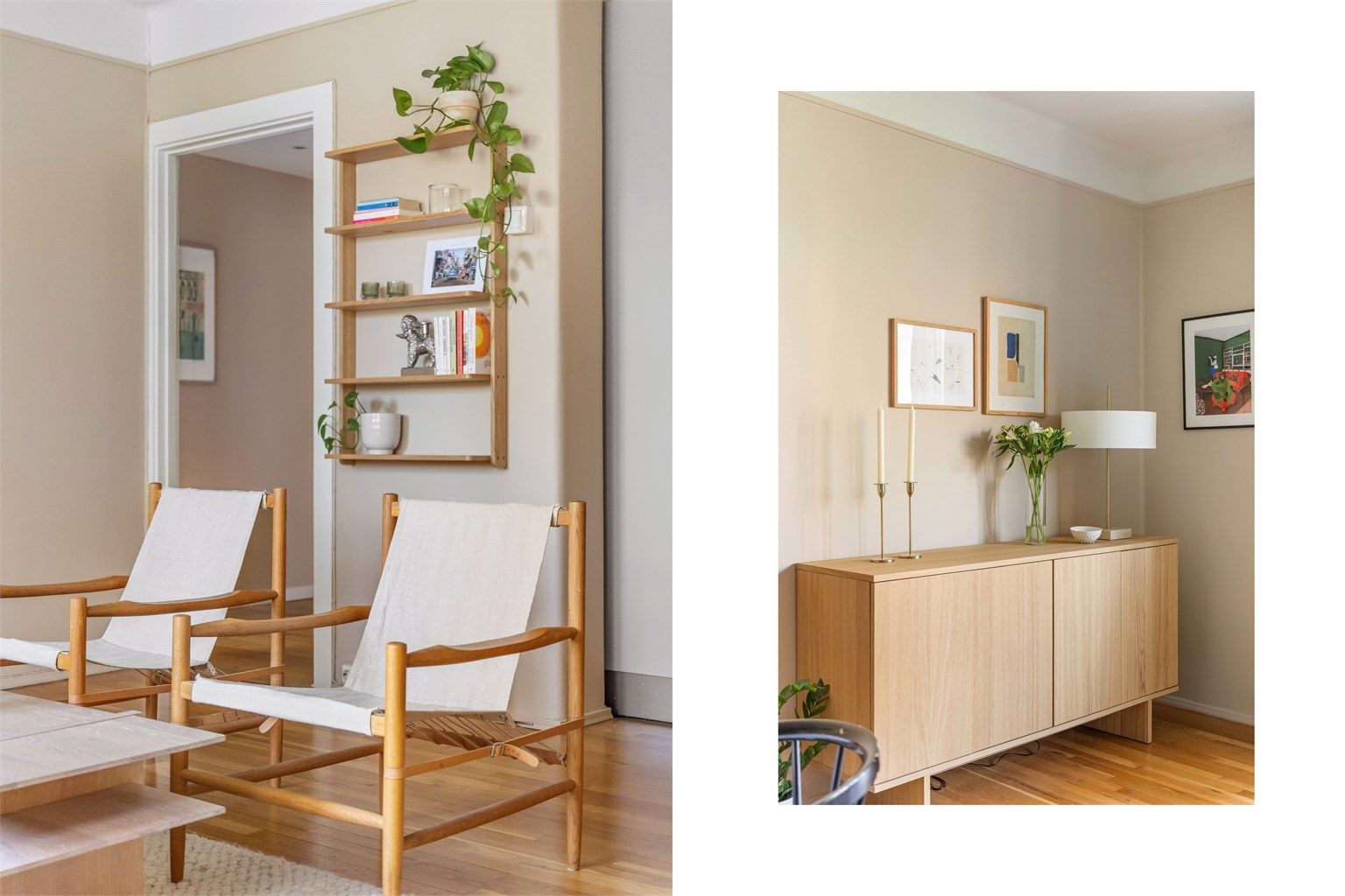 Rolige, malte flater skaper et lunt og helhetlig uttrykk med tidløs sjarm, og rommet gir fine muligheter til å sette ditt eget personlige preg med favorittmøbler, planter og kunst.