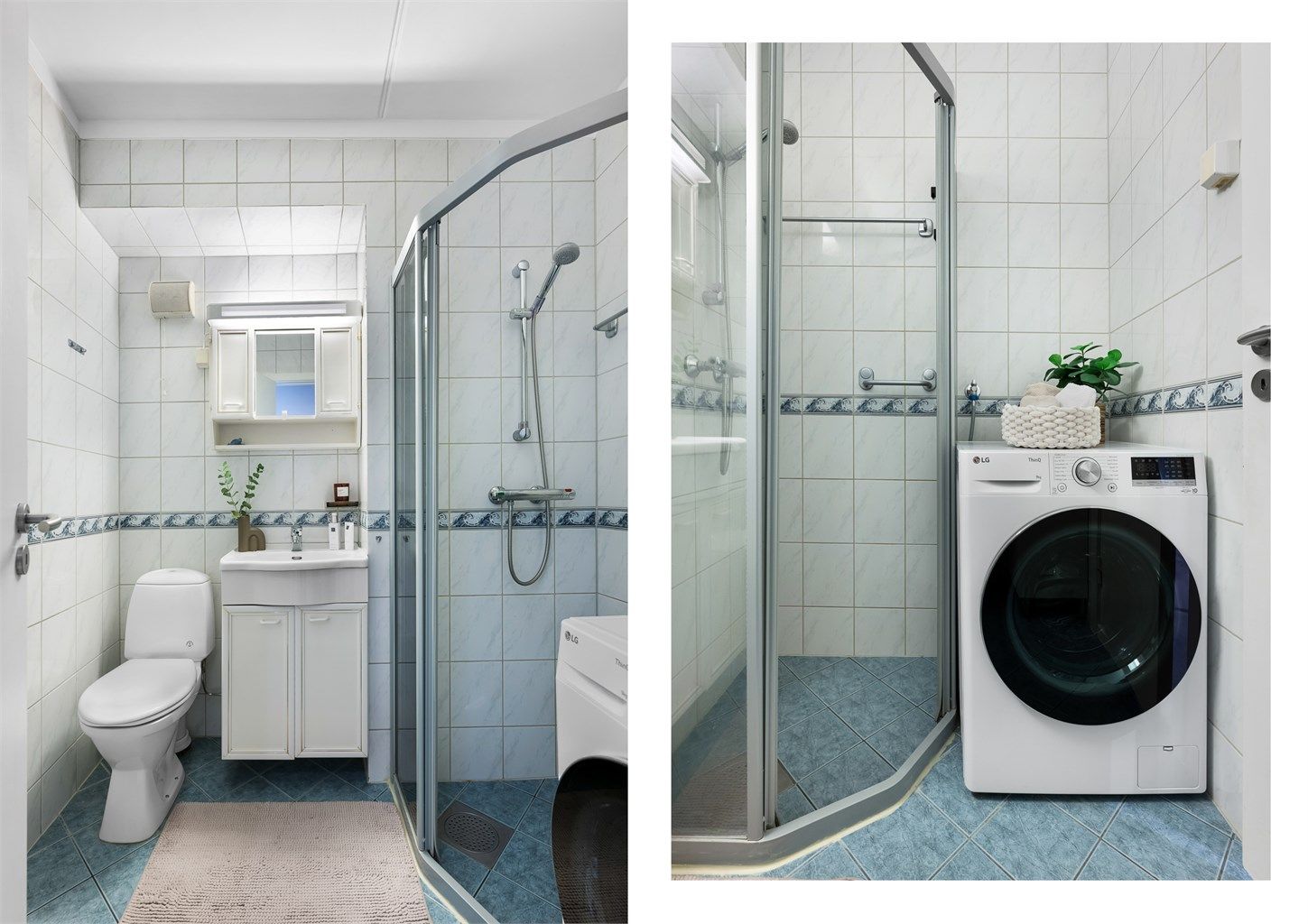 Det er praktisk opplegg for vaskemaskin i leiligheten. 