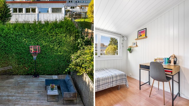 Soverommenes himlinger skråner opp til en luftig høyde og har positiv innvirkning på romfølelsen.