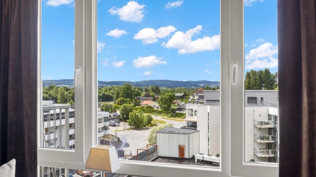 Fra leiligheten er det fritt utsyn over nærområdet.