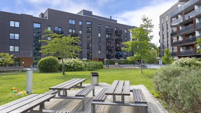 Flott uteområde som tilhører sameiet og ivaretas av gartner!