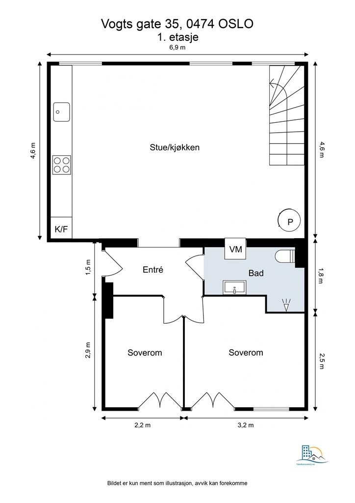 Plantegning - 1.etasje. 