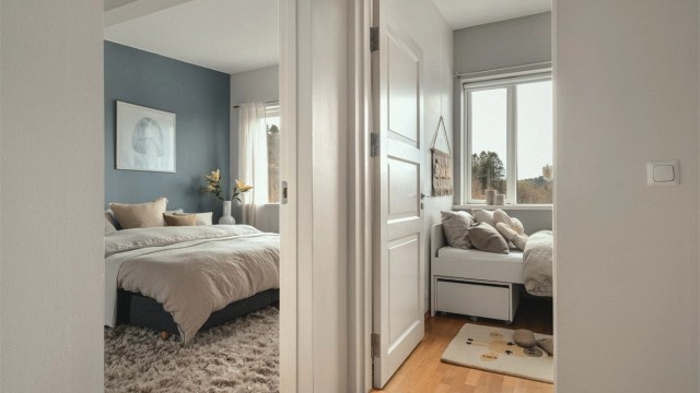 Alle soverommene er samlet på samme plan