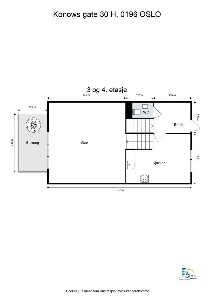 Plantegning 3. og 4. etasje