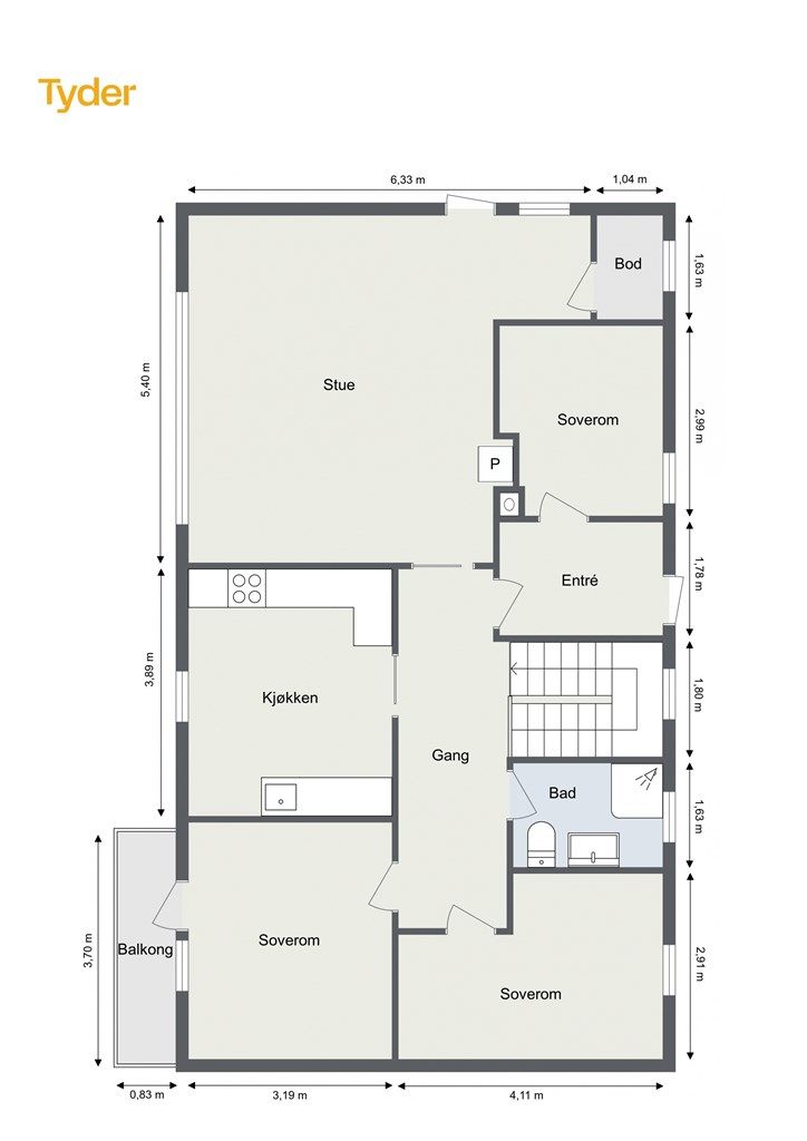 Plantegning 1. etasje 