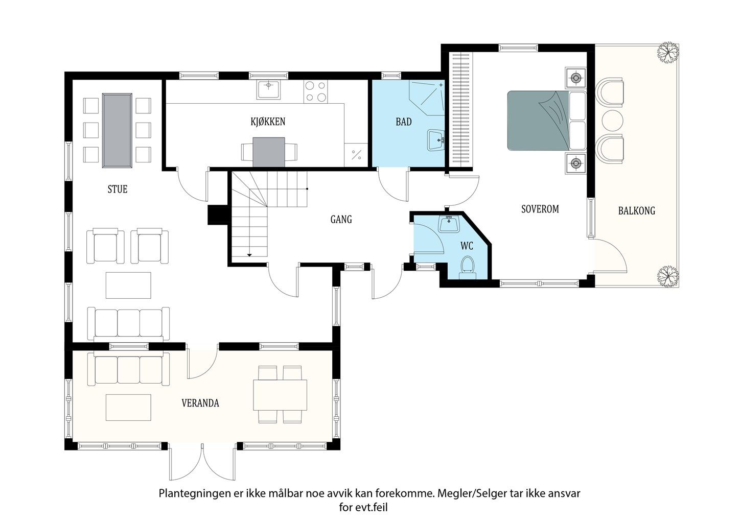 Plantegning hovedetasje