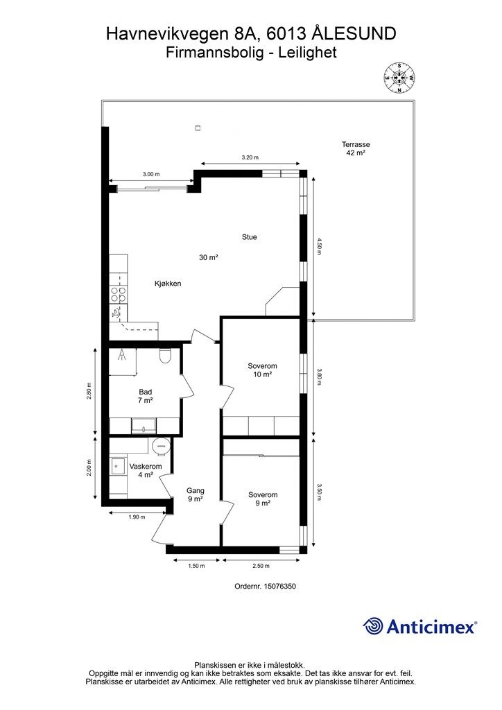 Målsatt plantegning