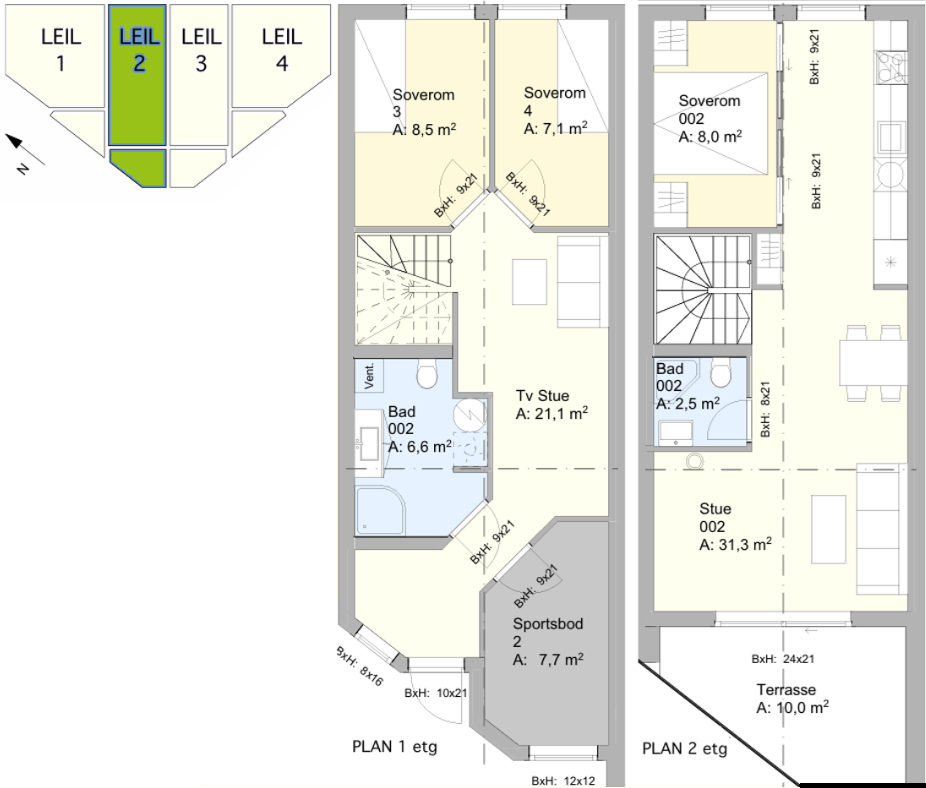 Plantegning - Leilighet 2