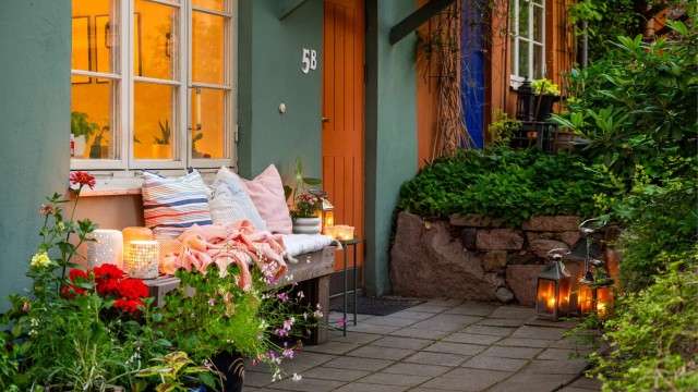 Her er det plass til en sittegruppe for varme sommerkvelder.