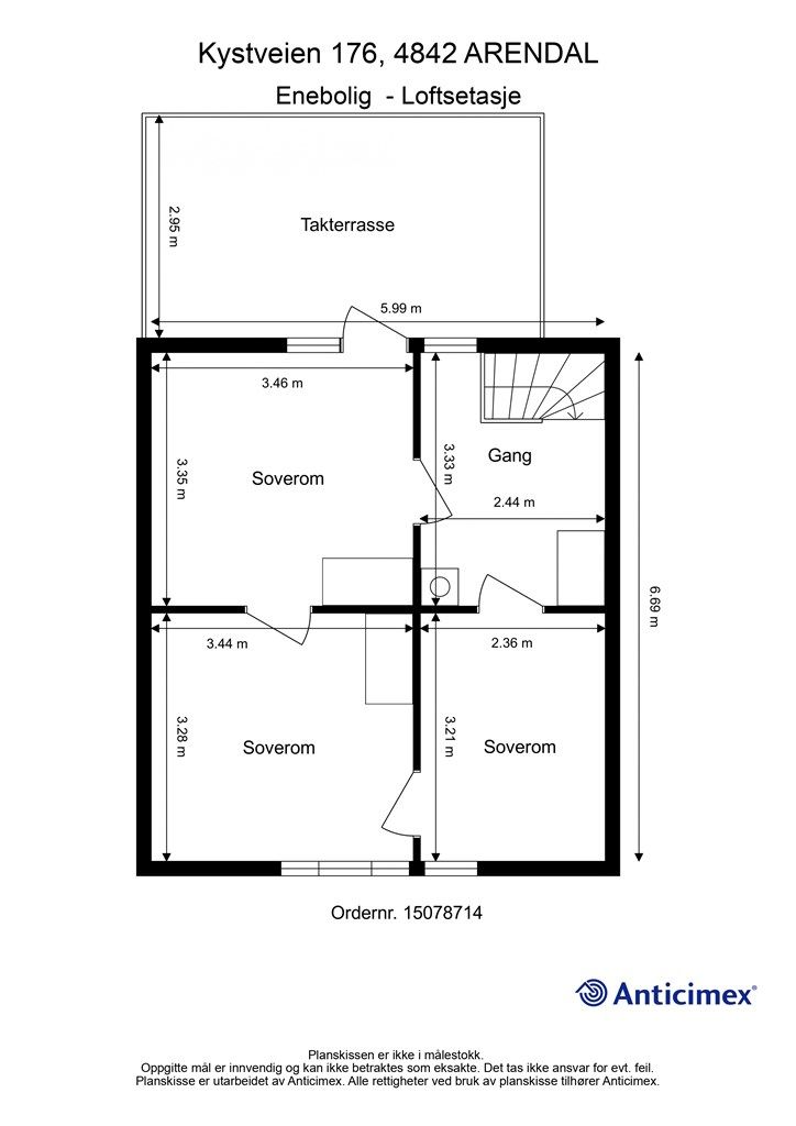 Planløsning loftsetasje 