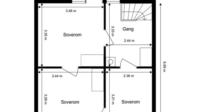 Planløsning loftsetasje