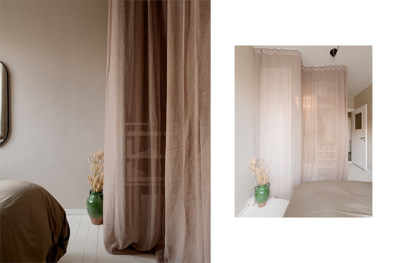 Bekymret for lagringsplass? Her er alt ivaretatt, bak lekre florlette gardiner som sørger for at du ikke trenger å bekymre deg for tellekantene.