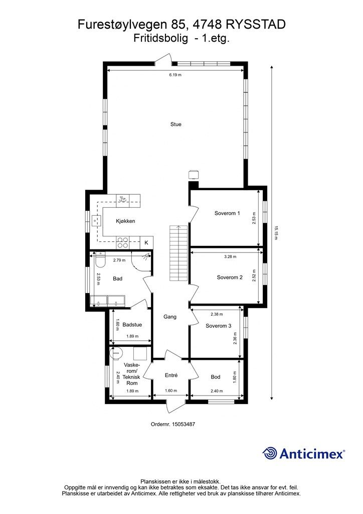 Plantegning hovedetasjen 