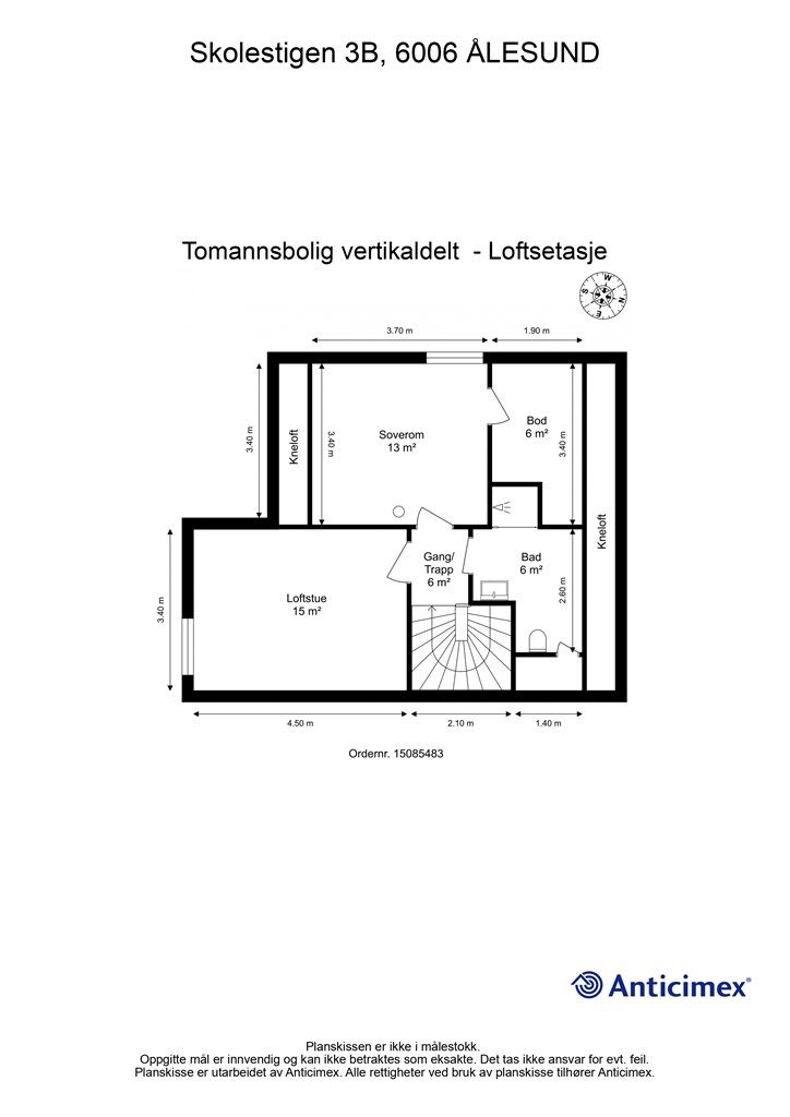 Plantegning 2.etasje (Loftsetasje)