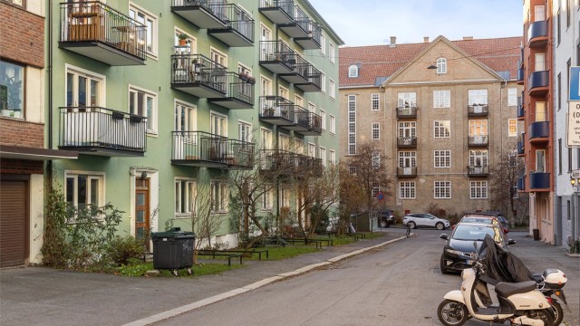 Boligen finner du i en liten og rolig gate på Fagerborg med kort avstand til urbane Majorstuen sentrum! Foto: Isnitt AS