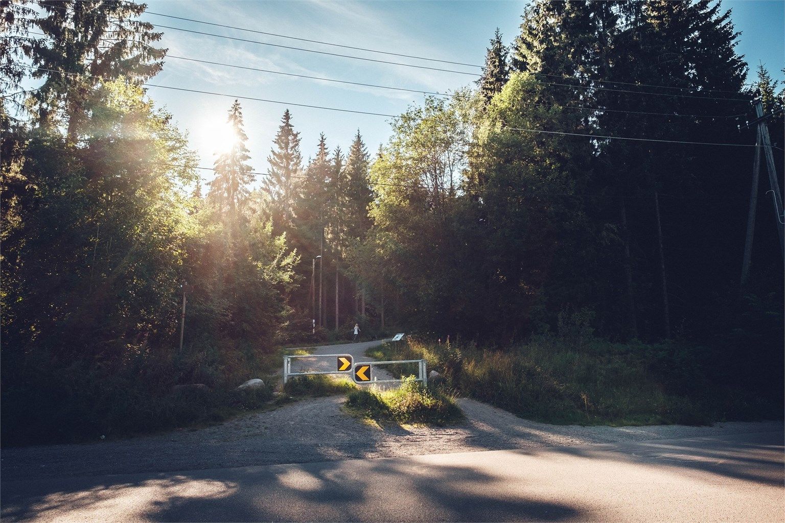 Turstien på baksiden av sameiet leder opp til Nordmarka med milevis med tur- og skiløyper
