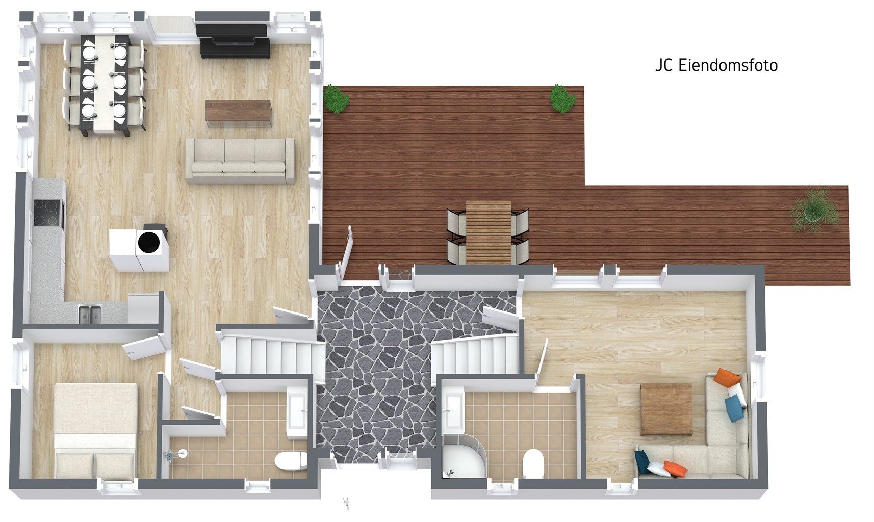 3 D planløsning 1. etasje fritidsbolig