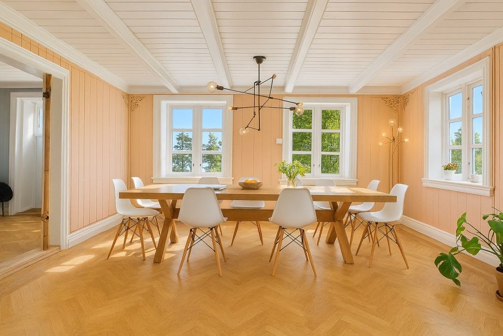 Kjøkken med alternativt tregulv.