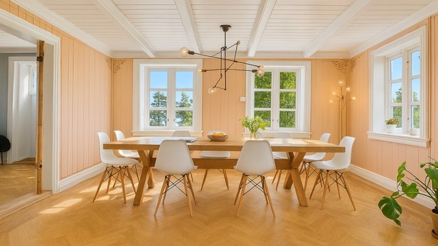 Kjøkken med alternativt tregulv.