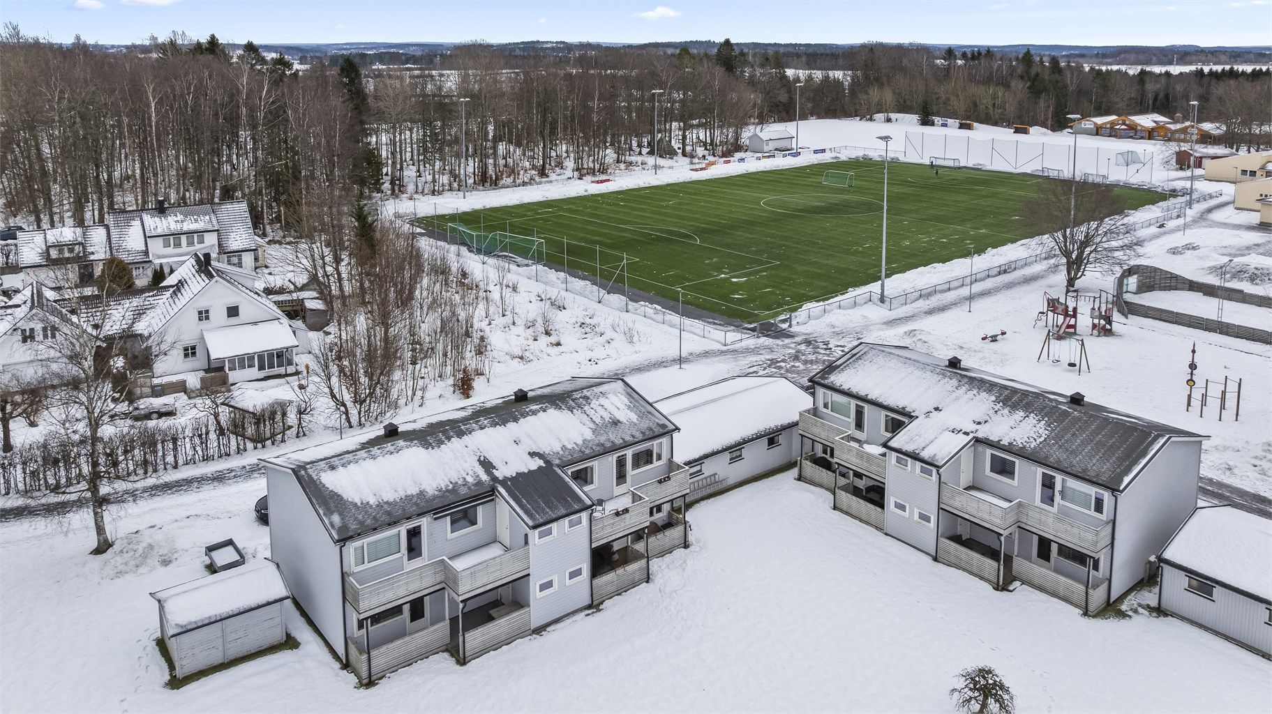 Åpne og lettholdte fellesarealer og med kort vei til fine turområder på Fevang