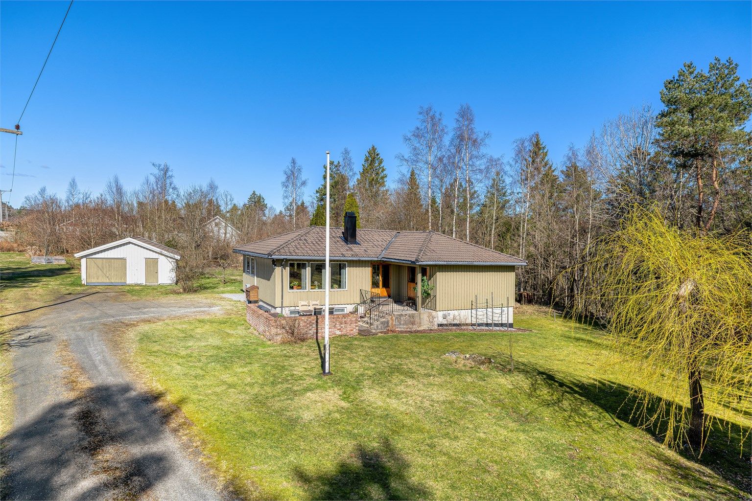 Garasje som nylig har fått lagt ut strøm og etablert el-bil lader 