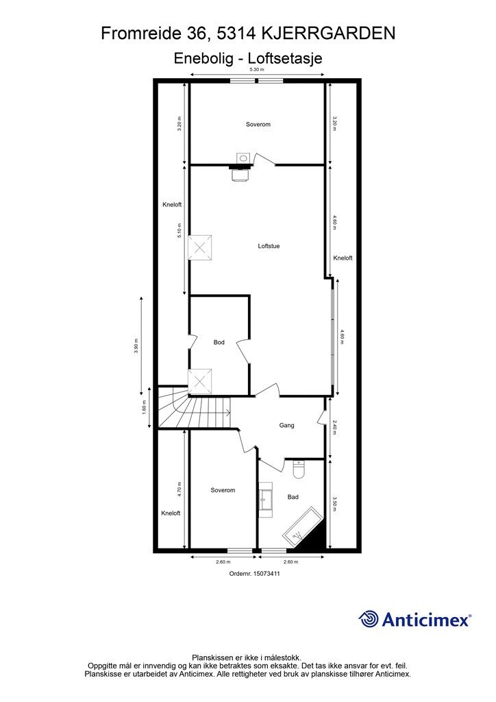 Plantegning- Loftsetasje