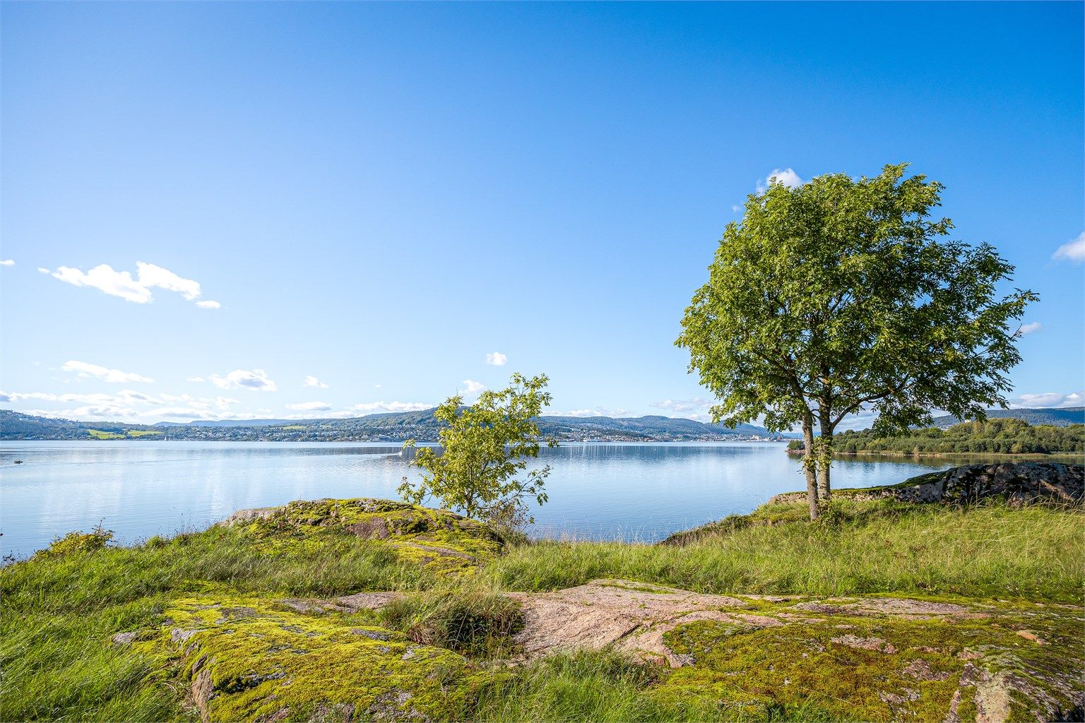 Nærområdet byr på svaberg og naturtomtpreg.