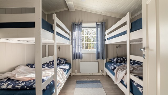 Med køyesenger blir det soveplass til både familien og besøkende.