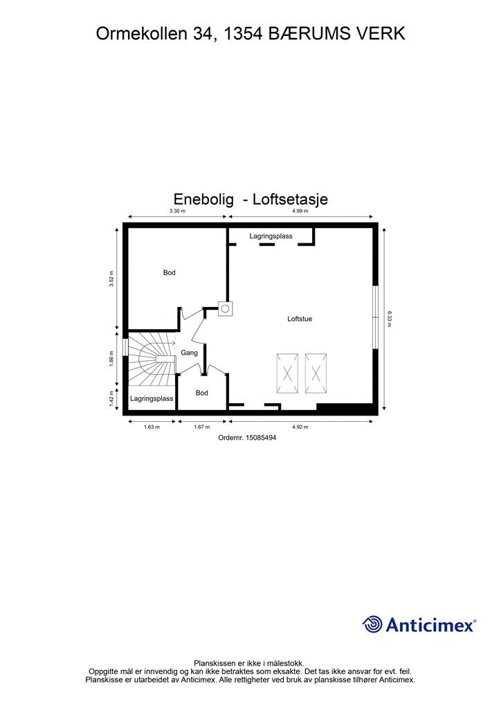 Plantegning loftsetasje