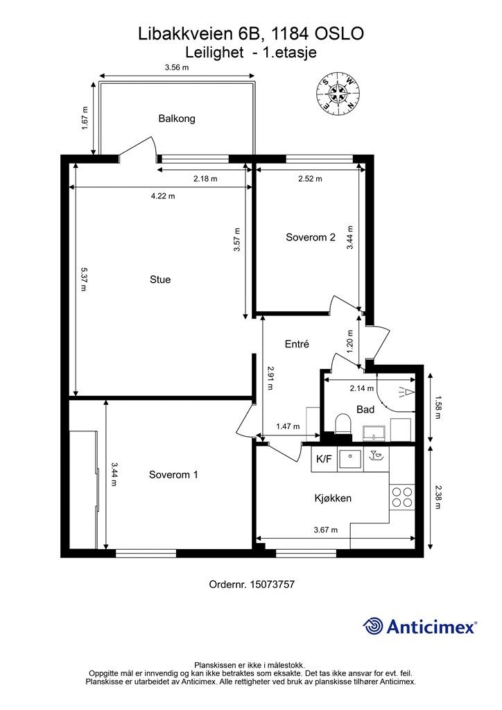 Plantegning - Libakkveien 6B
