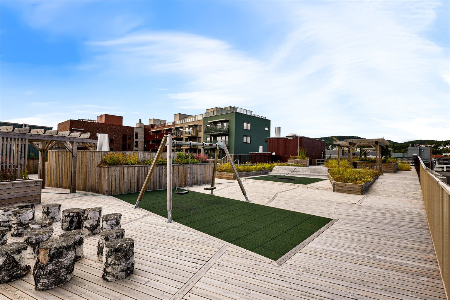 Fantastisk takterrasse felles for sameiet. 