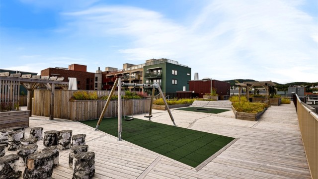 Fantastisk takterrasse felles for sameiet.