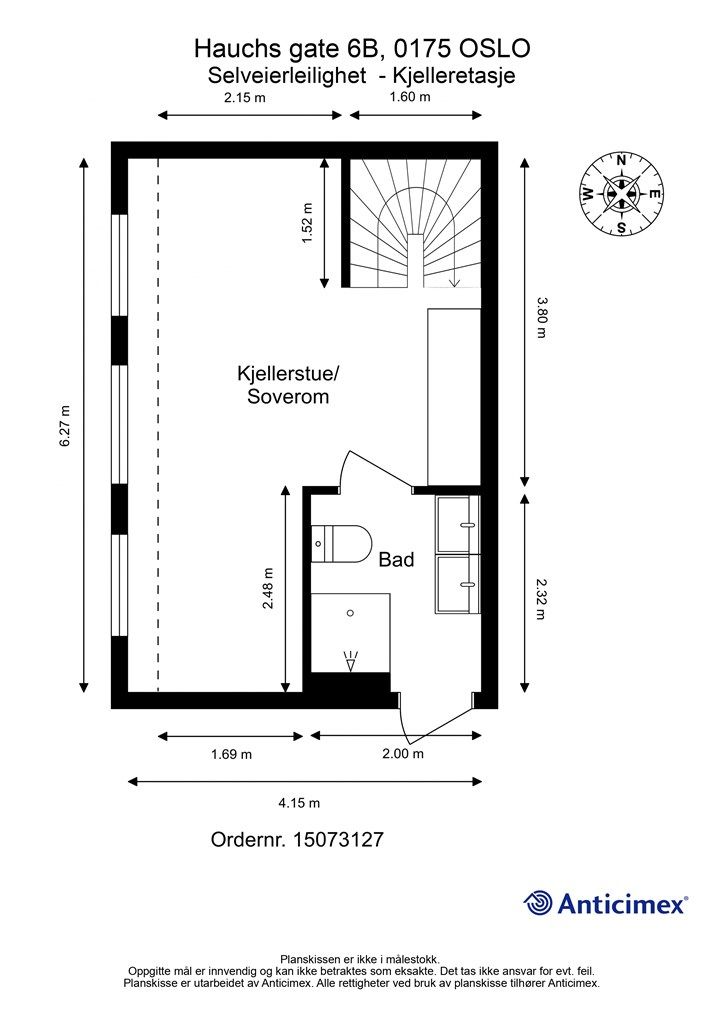 Plantegning kjelleretasje