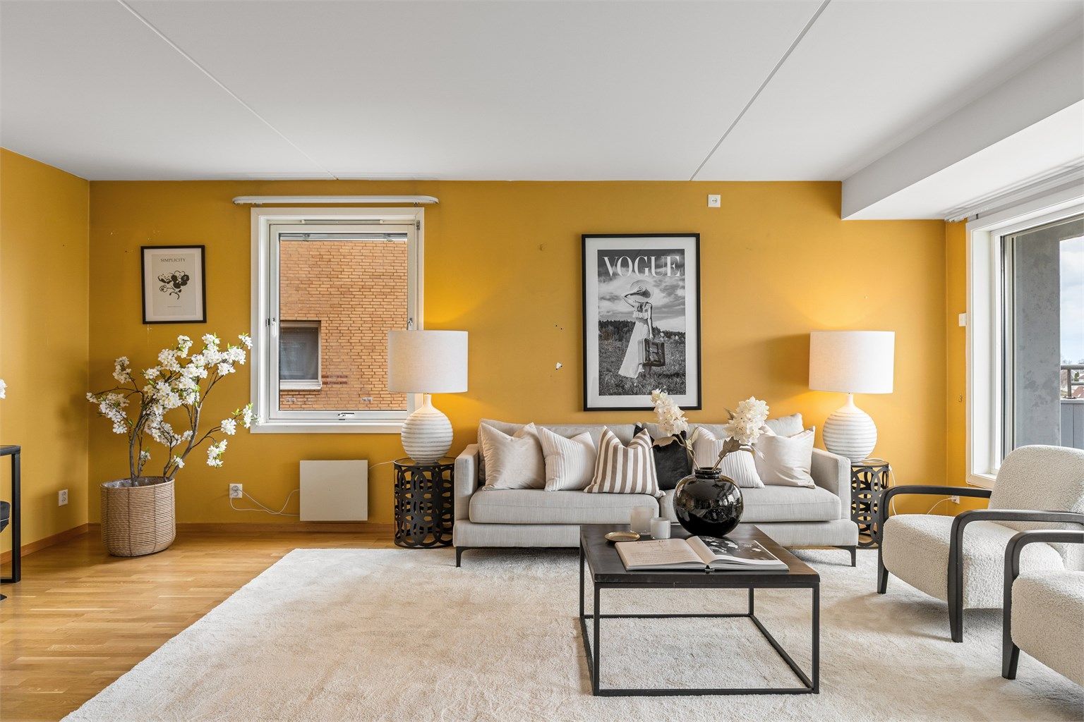 Det er mulig å sette opp lettvegg i stuen dersom man ønsker et tredje soverom. 