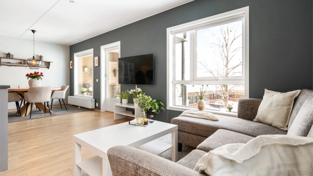 Krogsveen v/ Anders Brodshaug Berger presenterer Smedstuvegen 13 - Foto: Heidi Larsen