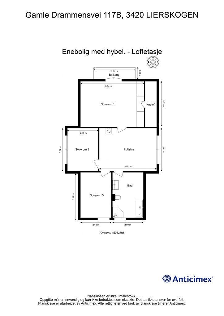 Plantegning - Loftetasje