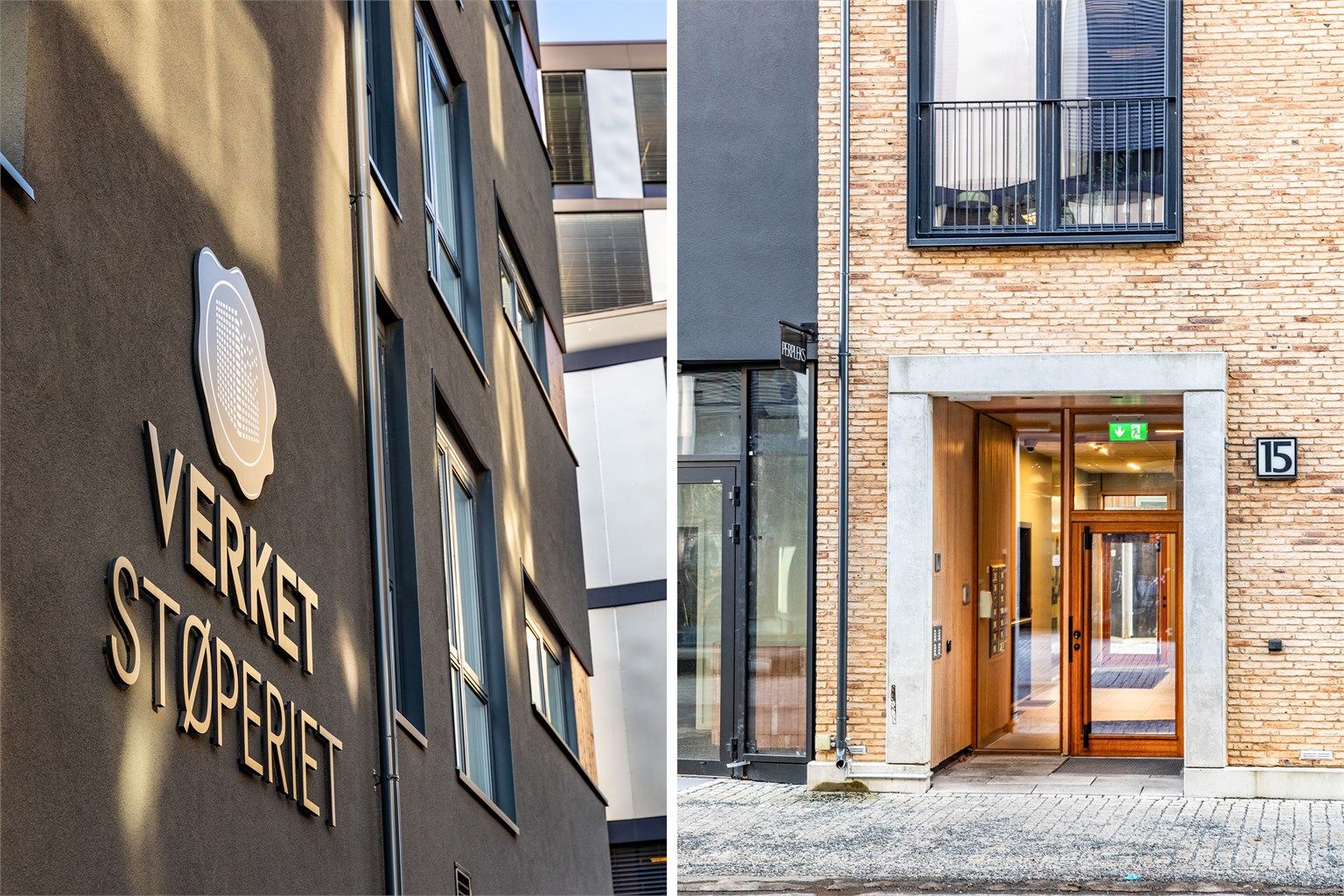 Hovedinngangen har calling-anlegg som betjenes fra leilighetens entré. Heis i bygget gir enkel adkomst.