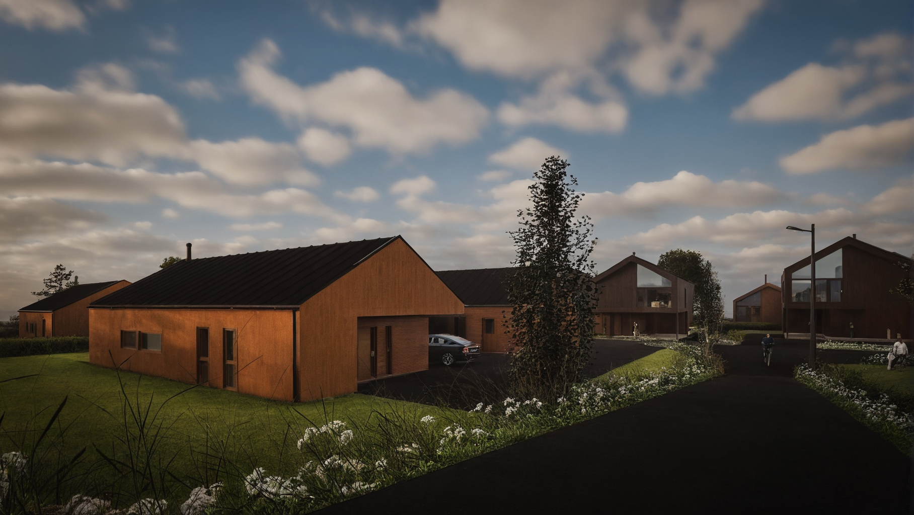 Enhetene vil ha ulike fargenyanser utvendig som skaper en fin kontrast og harmoni. (3D-illustrasjon, avvik kan forekomme). 