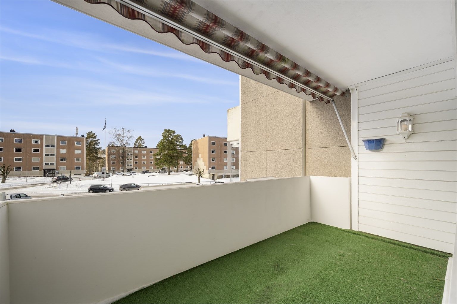 Solrik og vestvendt balkong på 7 kvm med belysning og markise.
Foto: Martine Eren Jacobsen