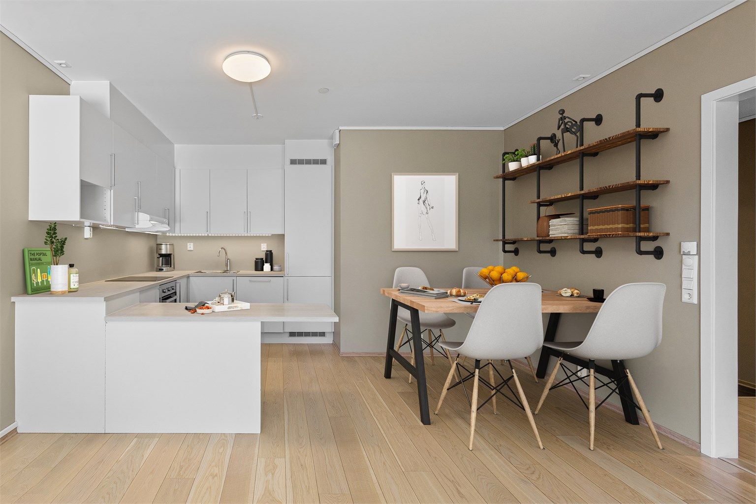 Kjøkken - Rommet er digitalt stylet.