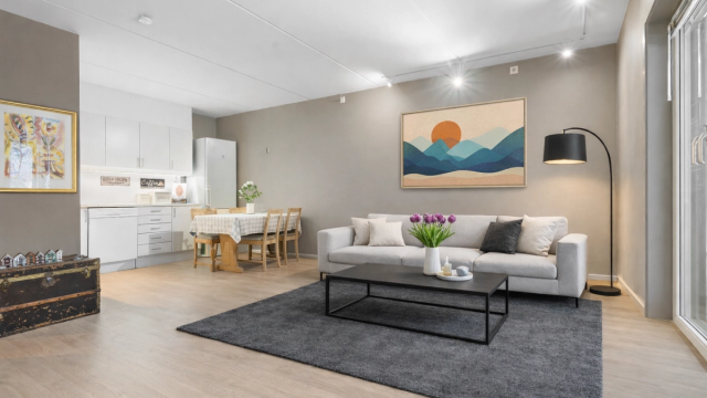 Krogsveen v/ Anders Brodshaug Berger presenterer Gotaasalleen 27 - Foto: Heidi Larsen | Bildet er redigert med AI