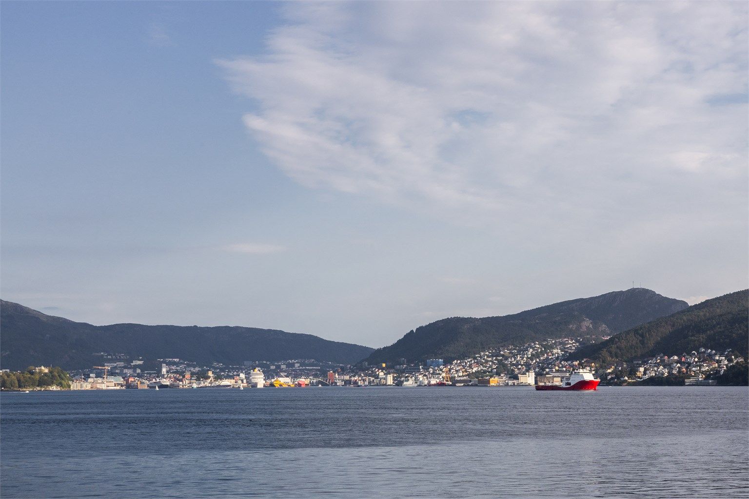 Fra deler av tomten og fra loftsetasjen er det flott utsikt utover byfjorden