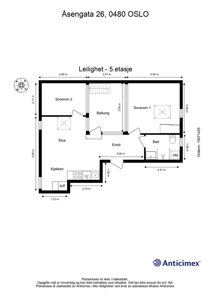 Vi starter med plantegningen slik at du får orientert deg i boligen!