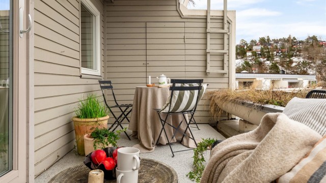 Her kan årets varme dager nytes i en hyggelig sittegruppe.