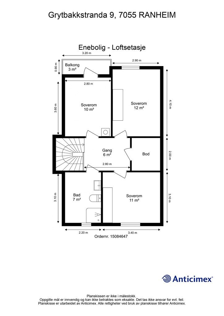 Planskisse loftsetasje.